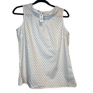 NWT Talbots Polka Dot Bow Sleeveless Top MP